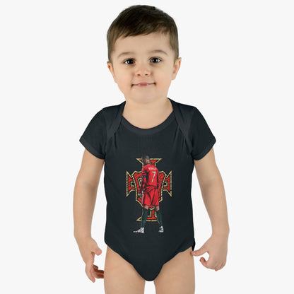 CR7 Free Kick Pose Portugal Logo Infant Baby Rib Bodysuit