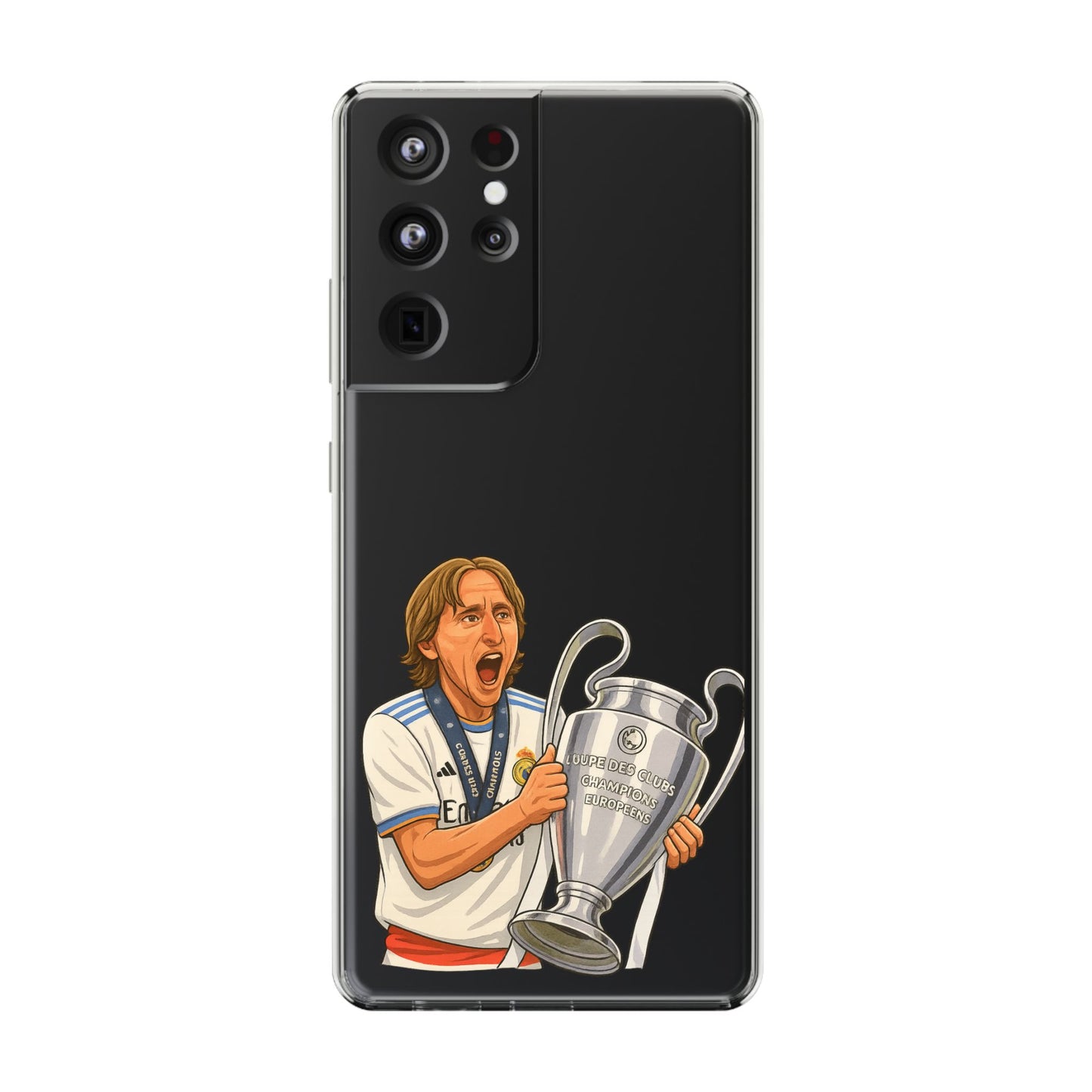 Modric Phone Case featuring Champions Celebrations, Clear Case, Soccer Fan Gear, Unique Gift for Sports Lovers, Customizable Design