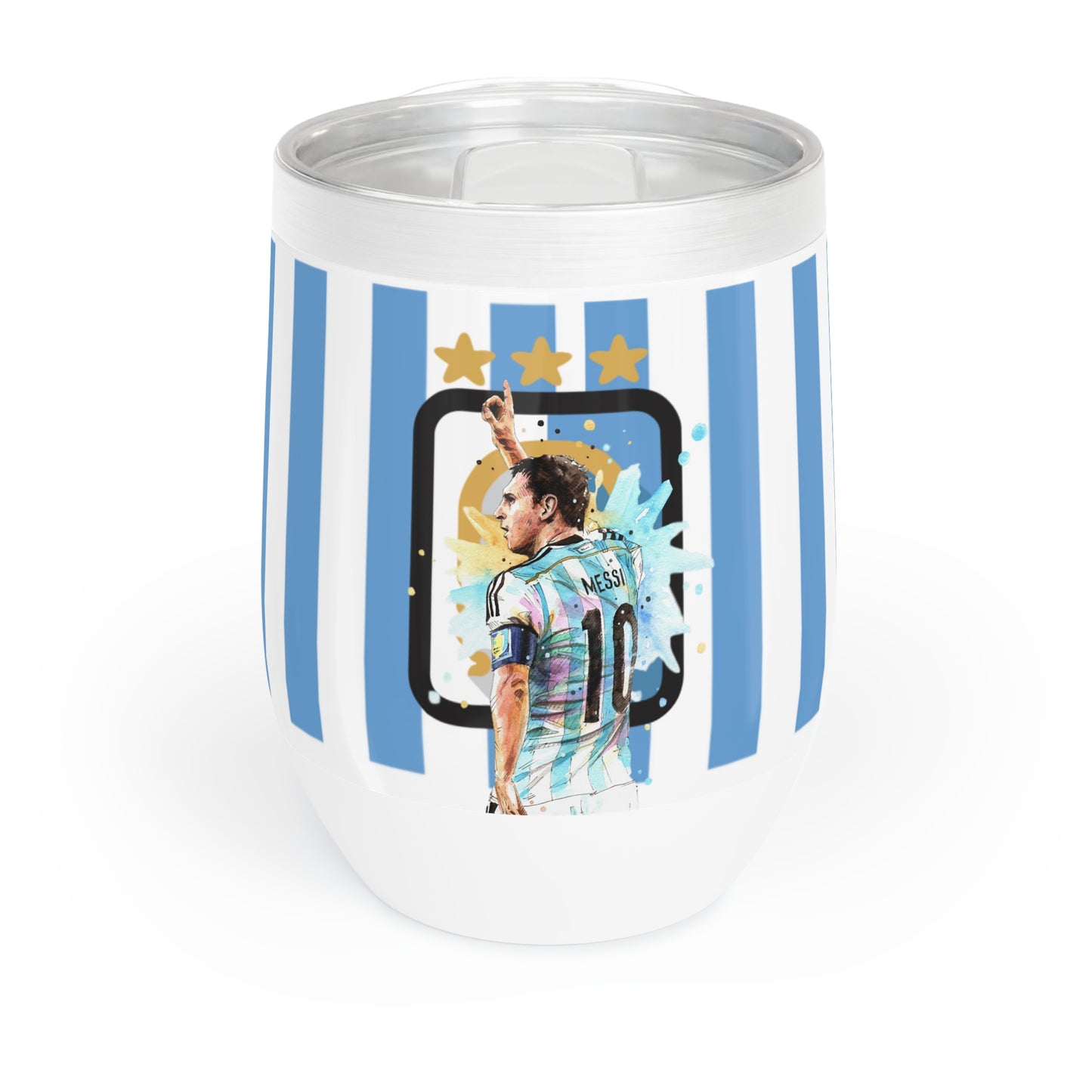 Lionel Messi Argentina Captain Vintage Chill Wine Tumbler