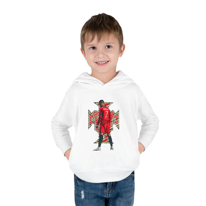 Toddler Hoodie - Red Soccer Player Graphic Pullover (Number 7)