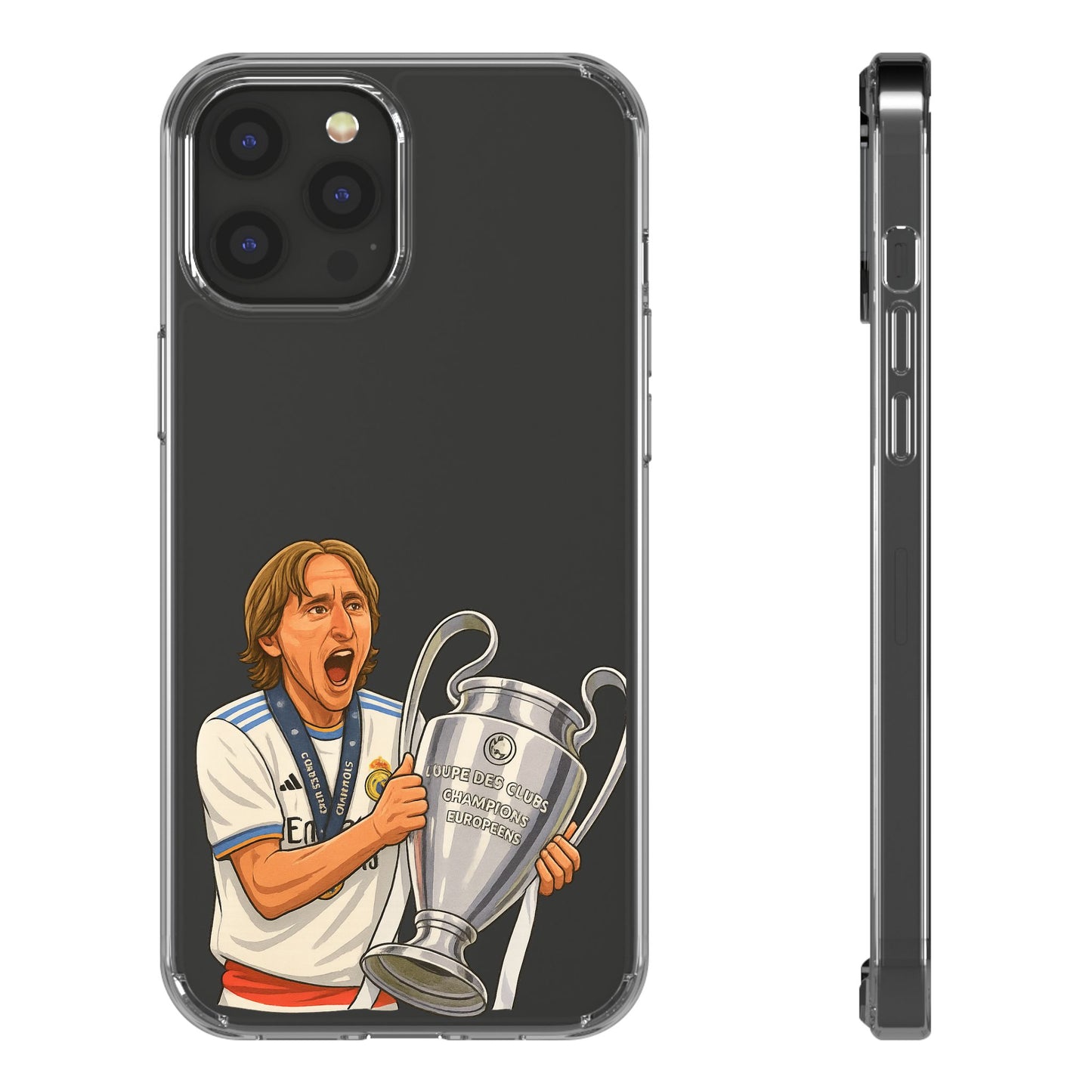 Modric Phone Case featuring Champions Celebrations, Clear Case, Soccer Fan Gear, Unique Gift for Sports Lovers, Customizable Design