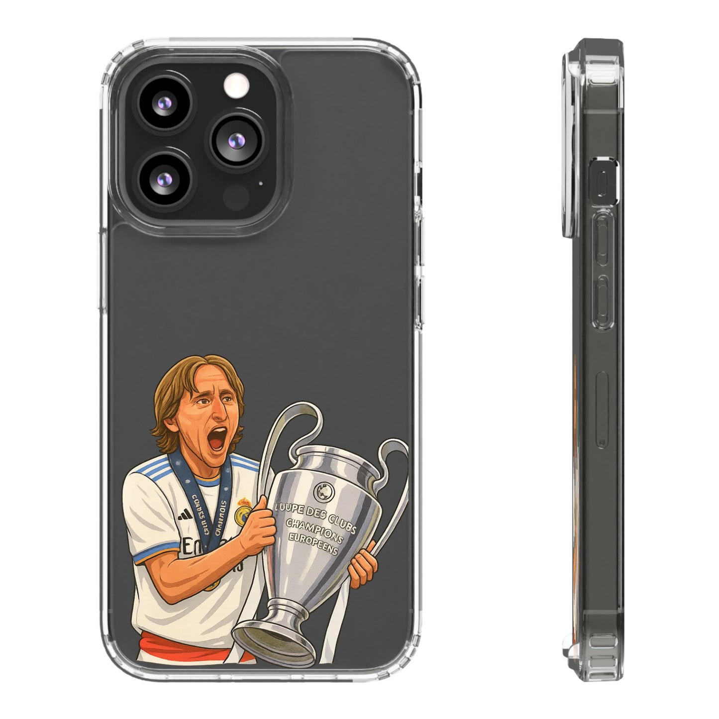 Modric Phone Case featuring Champions Celebrations, Clear Case, Soccer Fan Gear, Unique Gift for Sports Lovers, Customizable Design