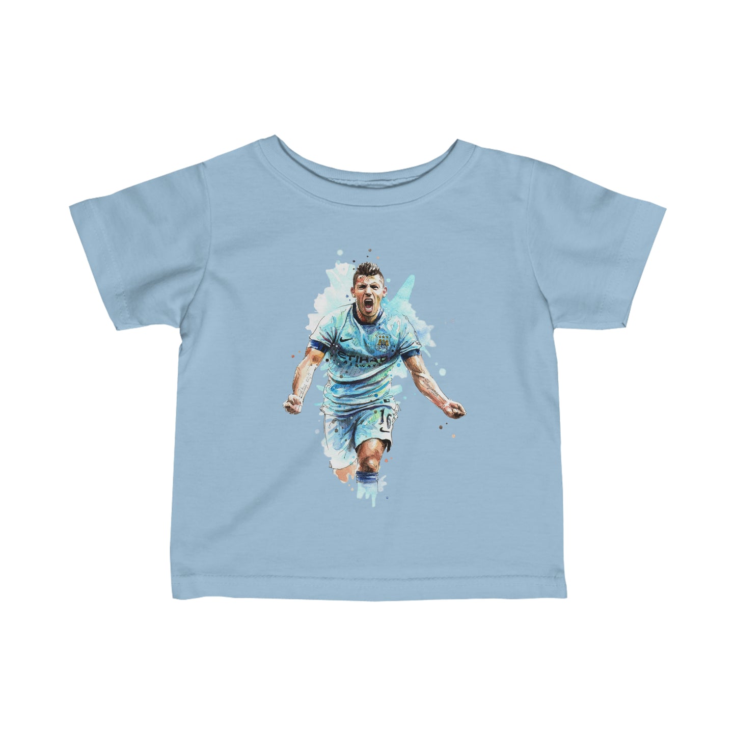 Man City Aguero Vintage Baby Fine Jersey Tee