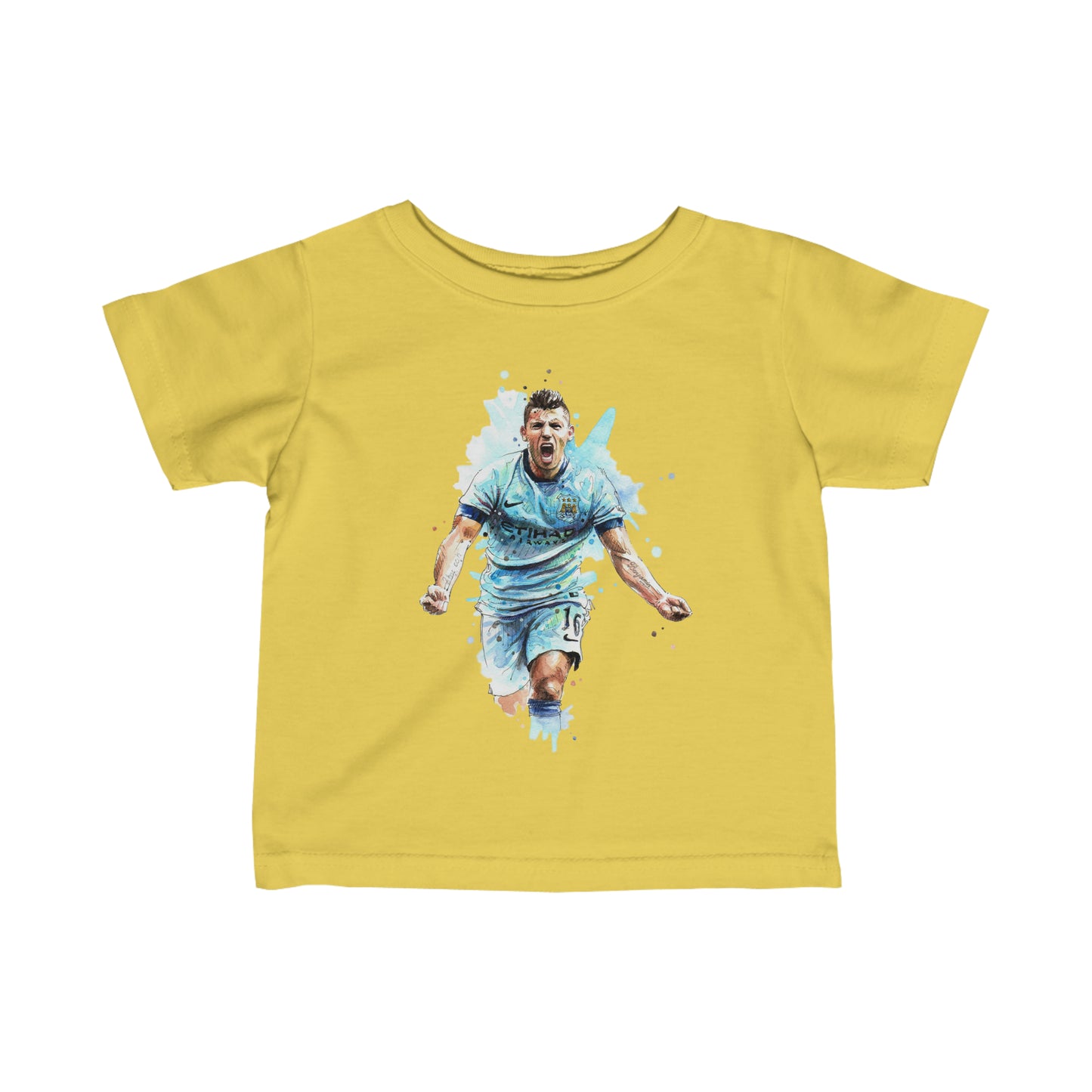 Man City Aguero Vintage Baby Fine Jersey Tee