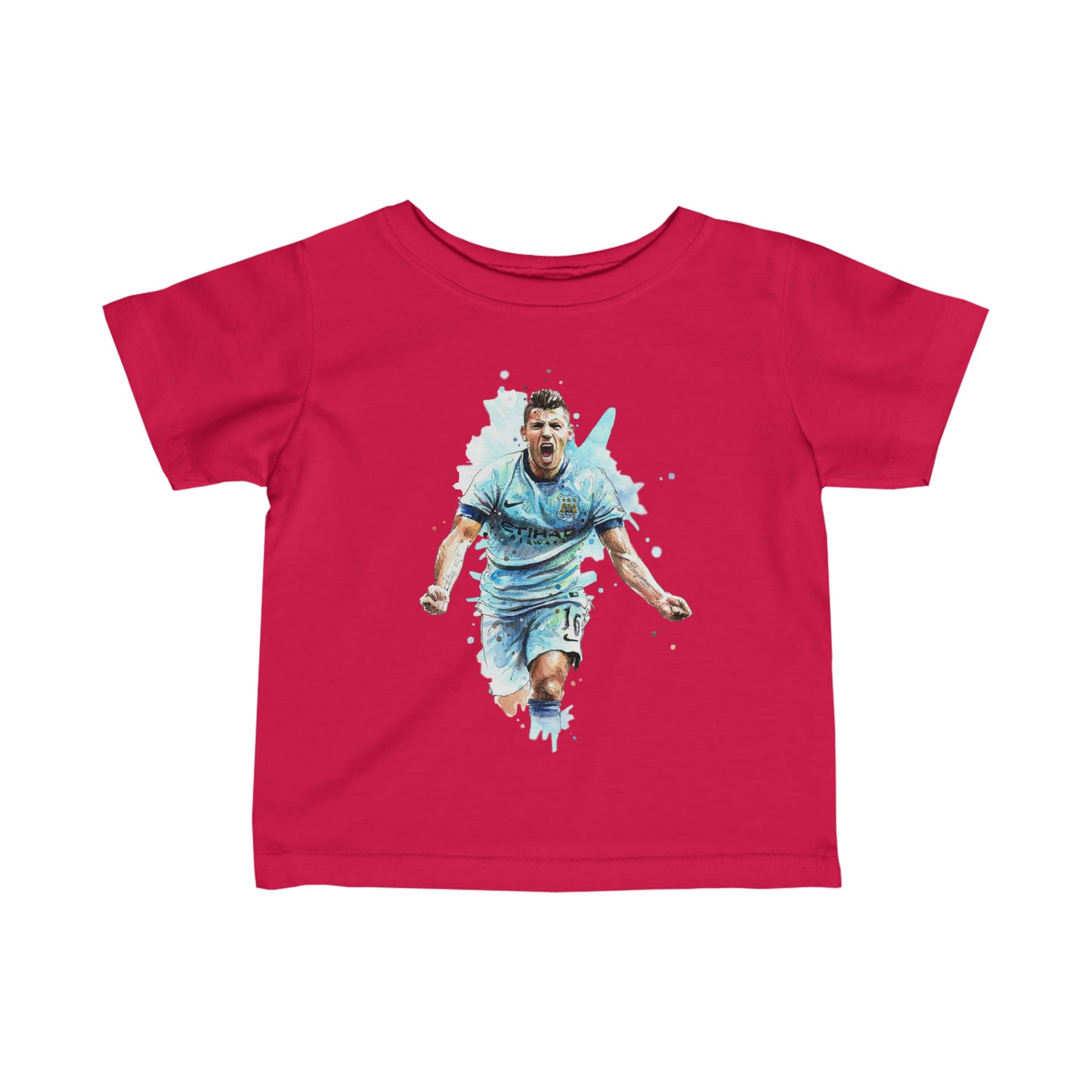 Man City Aguero Vintage Baby Fine Jersey Tee