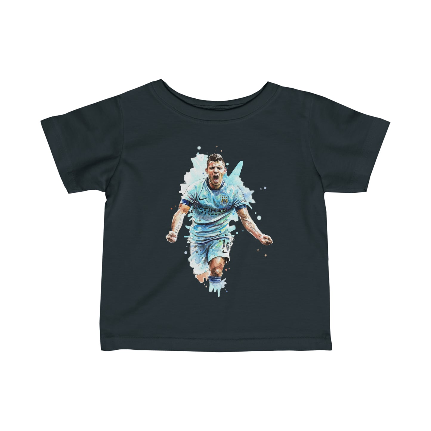 Man City Aguero Vintage Baby Fine Jersey Tee