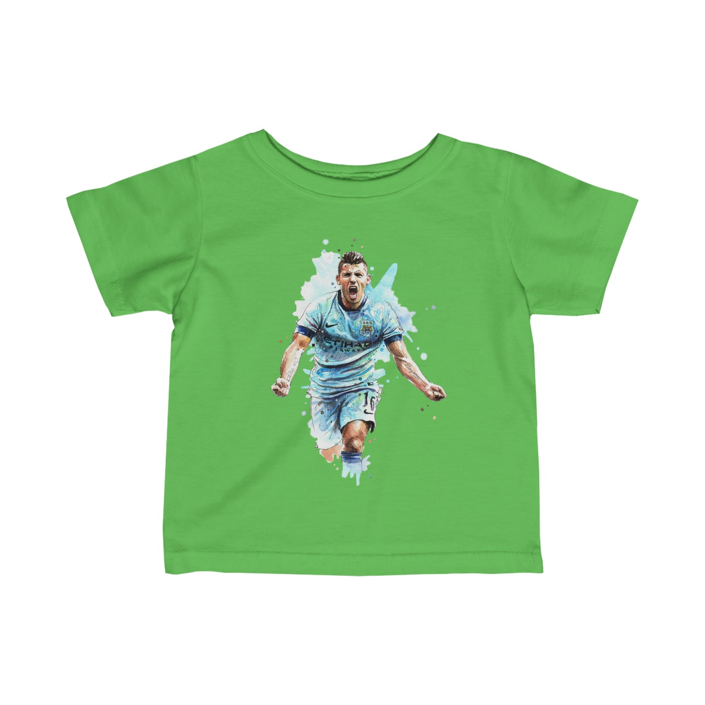 Man City Aguero Vintage Baby Fine Jersey Tee