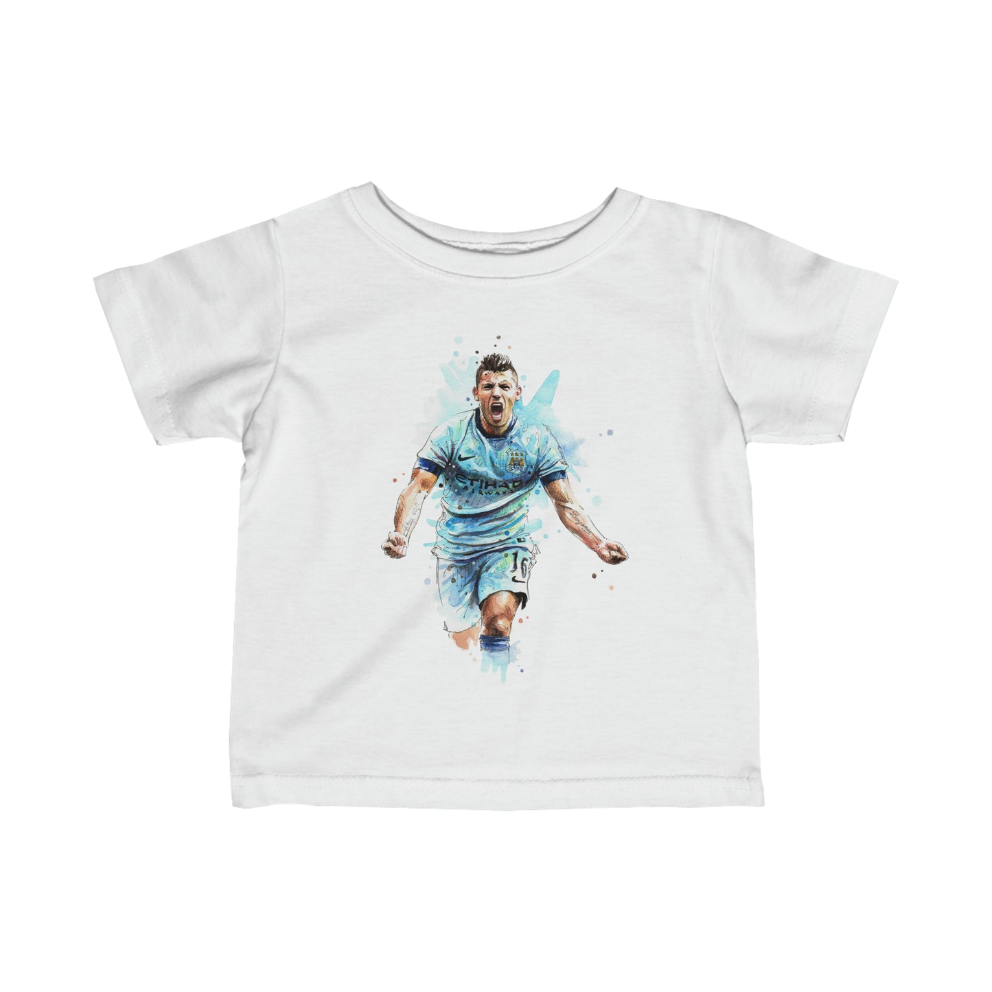 Man City Aguero Vintage Baby Fine Jersey Tee