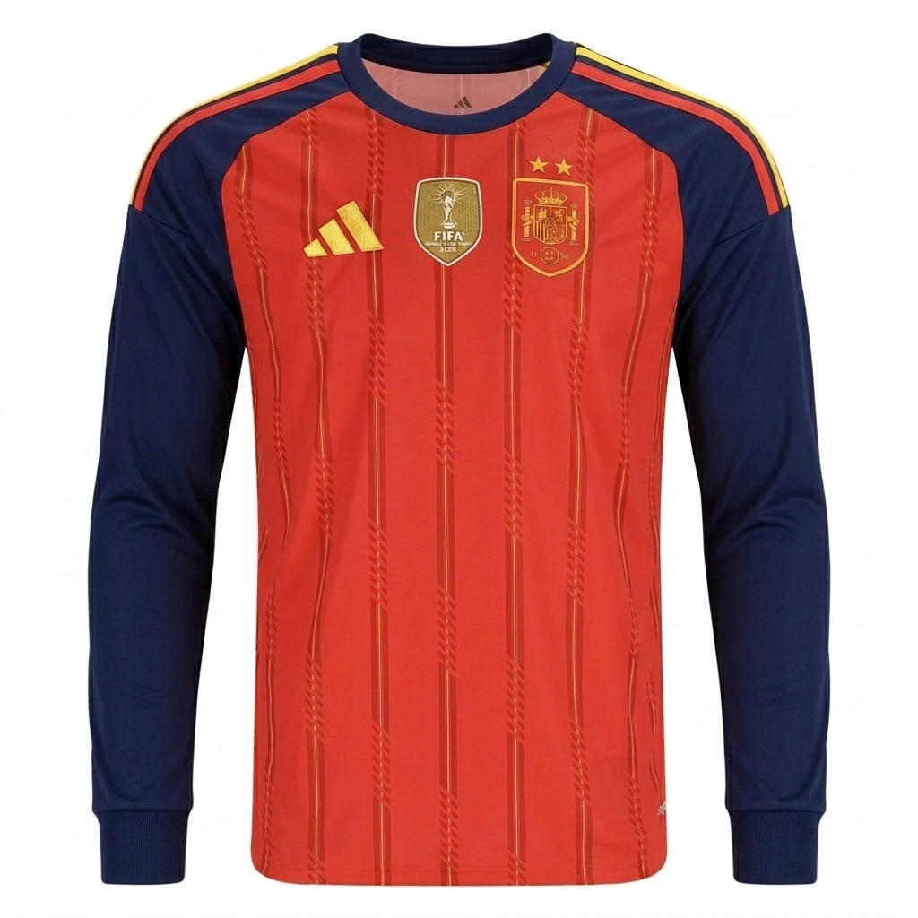 Spain 2026 Home Long Sleeve Jersey - 2 Stars