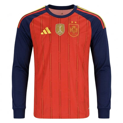 Spain 2026 Home Long Sleeve Jersey - 2 Stars