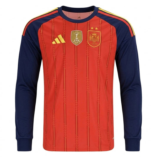 Spain 2026 Home Long Sleeve Jersey - 2 Stars
