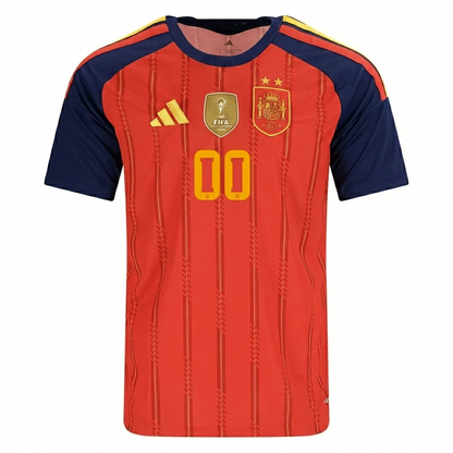 Spain 2026 Home Jersey Custom - 2 Stars