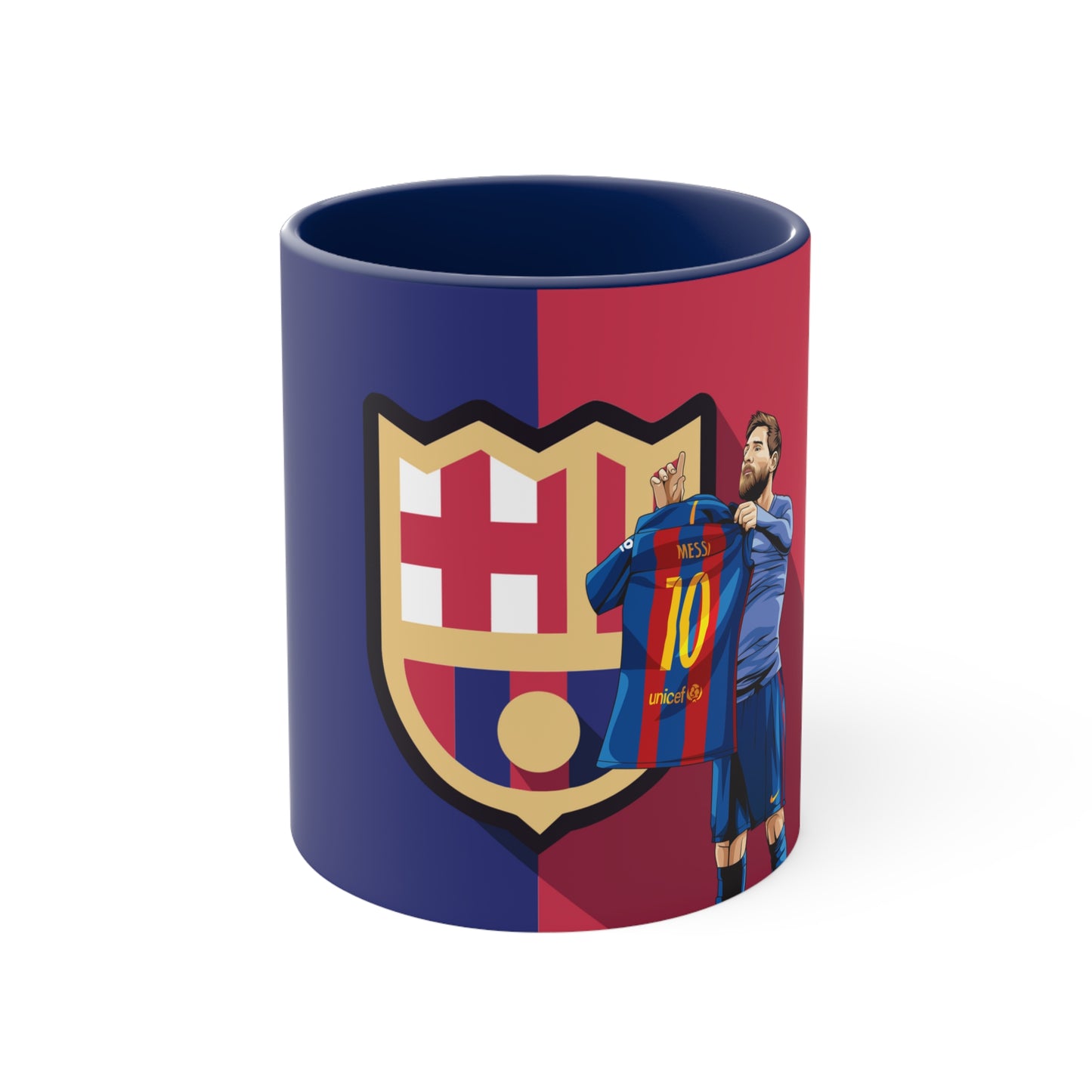 El Clasico Iconic Messi Celebration Accent Coffee Mug, 11oz