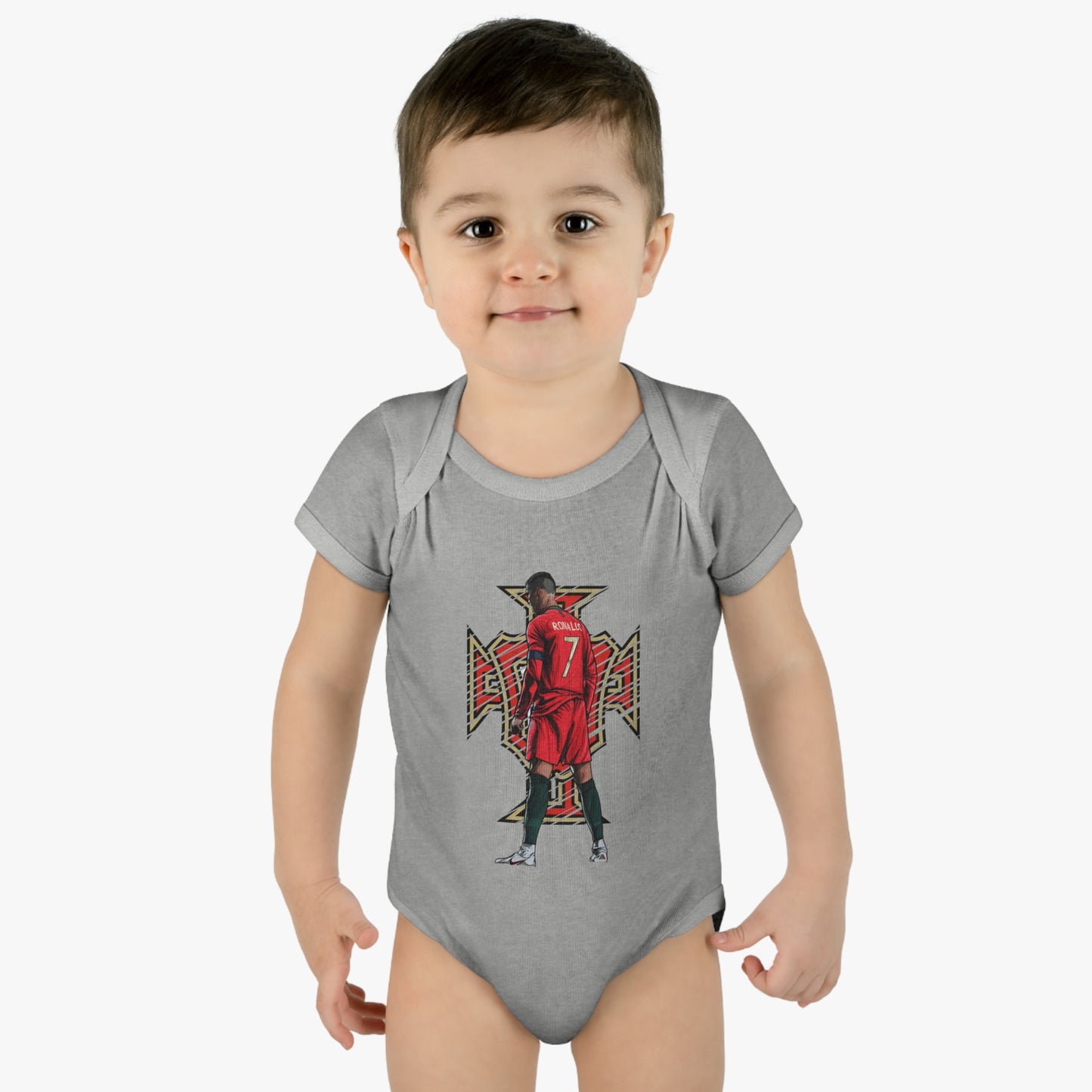 CR7 Free Kick Pose Portugal Logo Infant Baby Rib Bodysuit