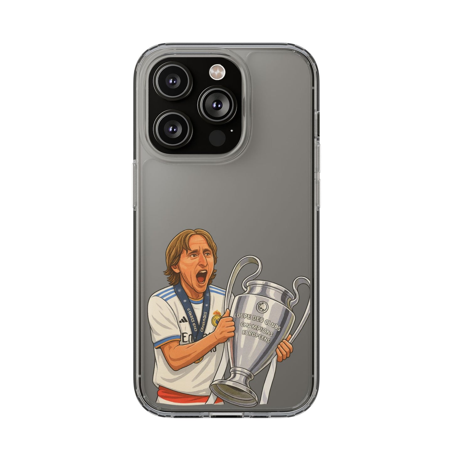 Modric Phone Case featuring Champions Celebrations, Clear Case, Soccer Fan Gear, Unique Gift for Sports Lovers, Customizable Design