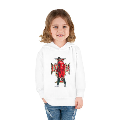 Toddler Hoodie - Red Soccer Player Graphic Pullover (Number 7)