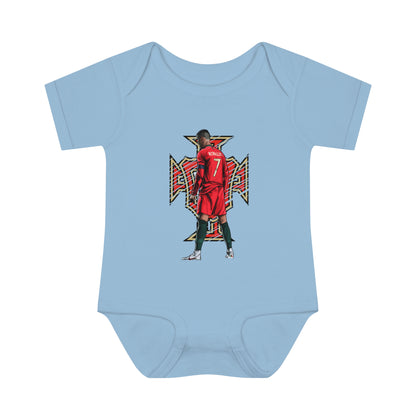 CR7 Free Kick Pose Portugal Logo Infant Baby Rib Bodysuit