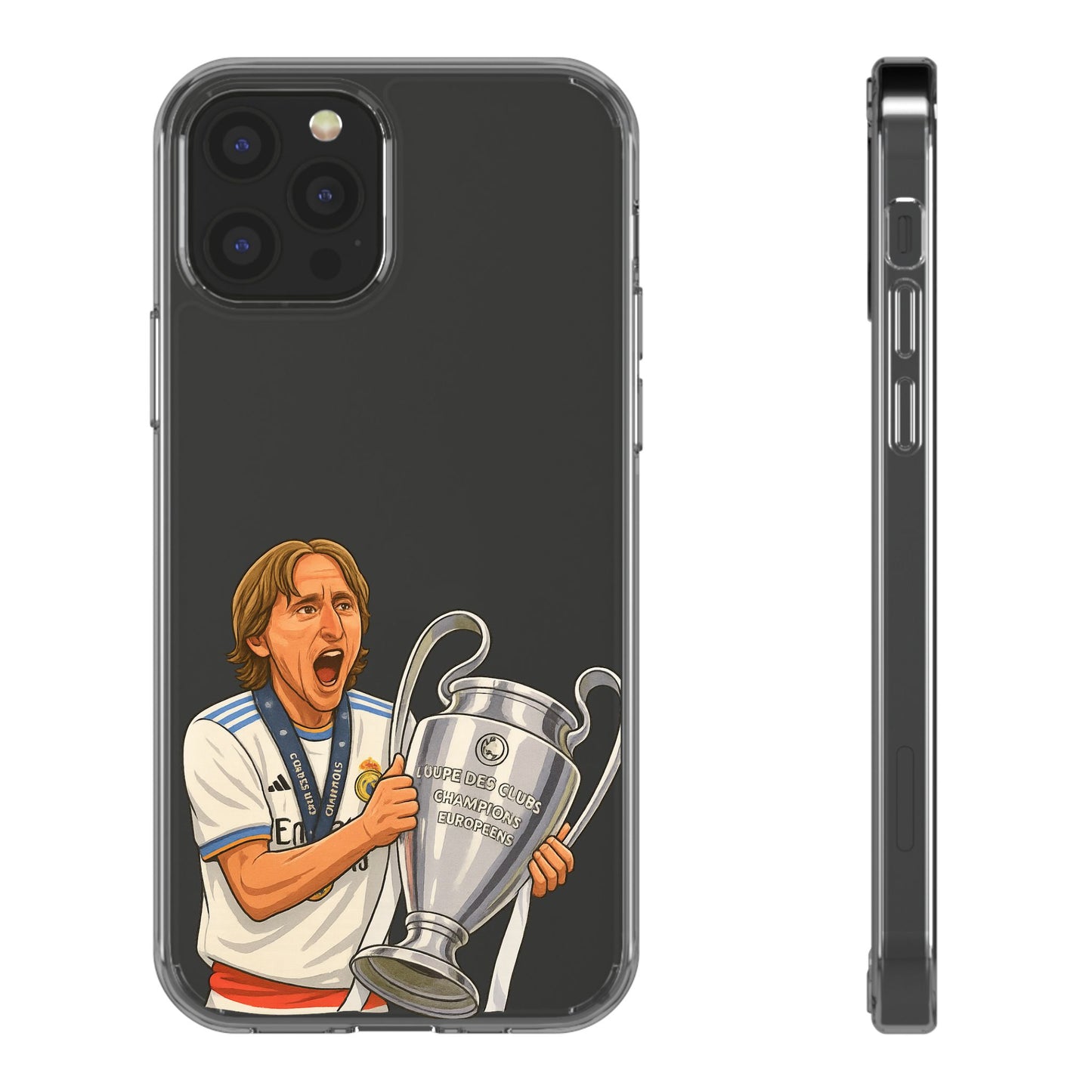 Modric Phone Case featuring Champions Celebrations, Clear Case, Soccer Fan Gear, Unique Gift for Sports Lovers, Customizable Design