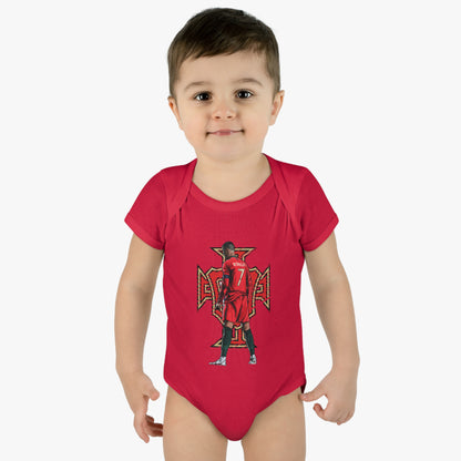 CR7 Free Kick Pose Portugal Logo Infant Baby Rib Bodysuit