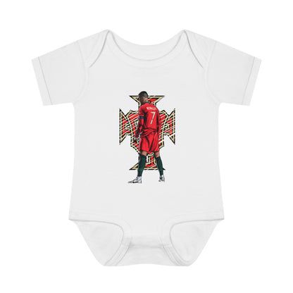 CR7 Free Kick Pose Portugal Logo Infant Baby Rib Bodysuit
