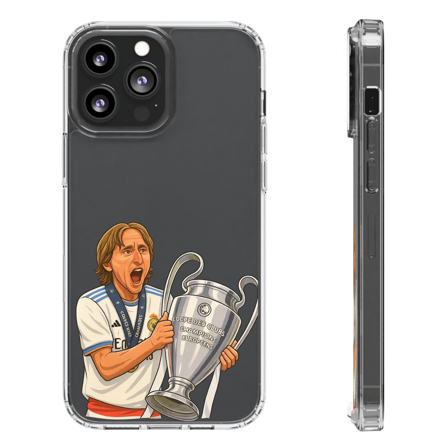 Modric Phone Case featuring Champions Celebrations, Clear Case, Soccer Fan Gear, Unique Gift for Sports Lovers, Customizable Design