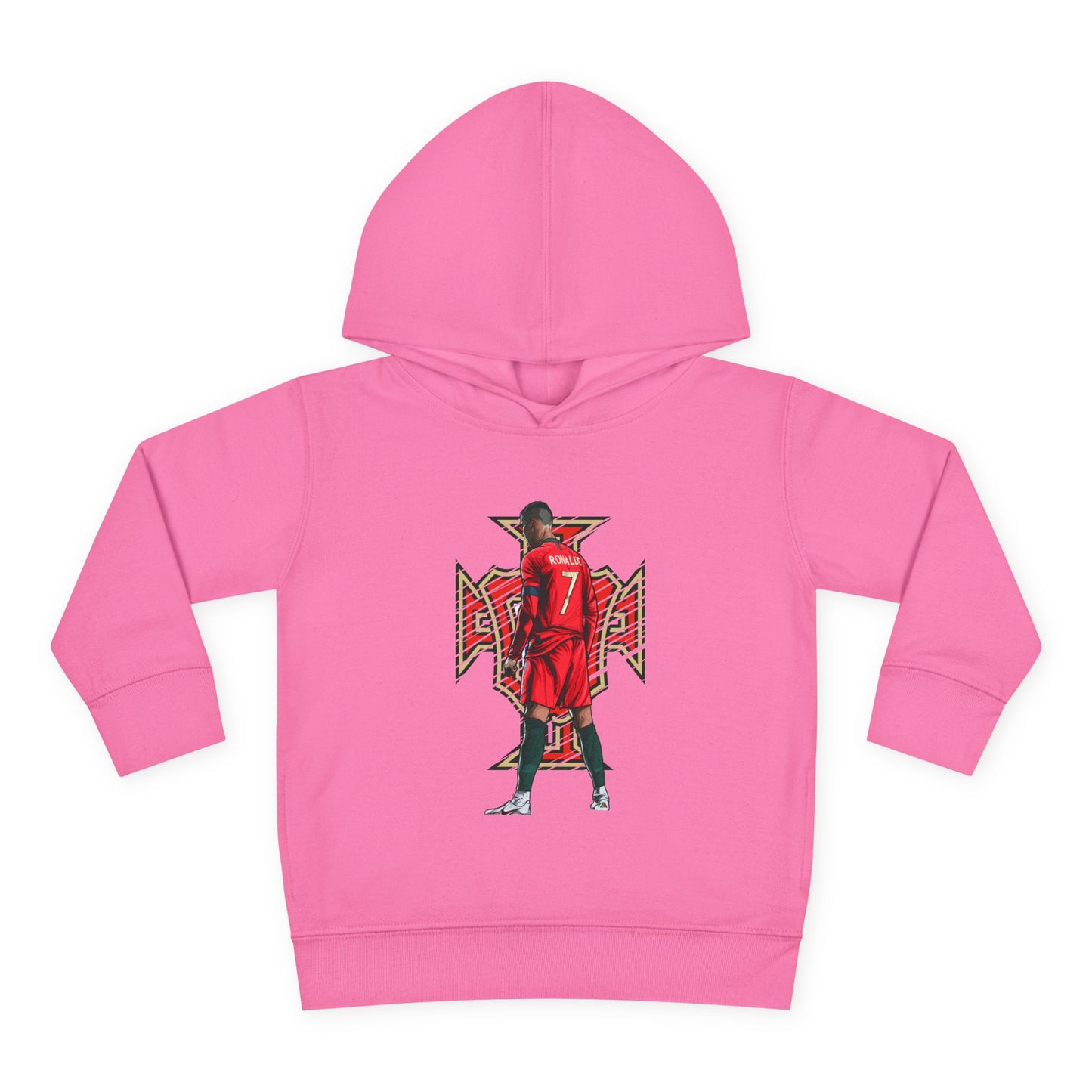 Toddler Hoodie - Red Soccer Player Graphic Pullover (Number 7)