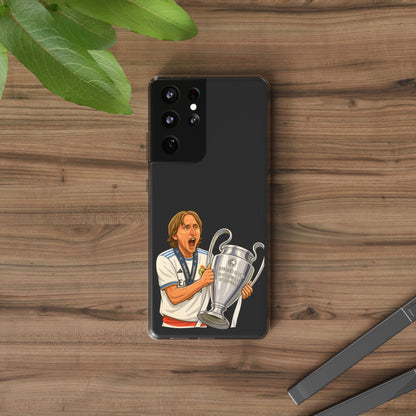 Modric Phone Case featuring Champions Celebrations, Clear Case, Soccer Fan Gear, Unique Gift for Sports Lovers, Customizable Design