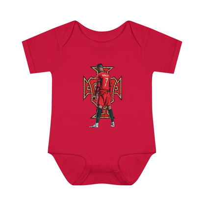 CR7 Free Kick Pose Portugal Logo Infant Baby Rib Bodysuit