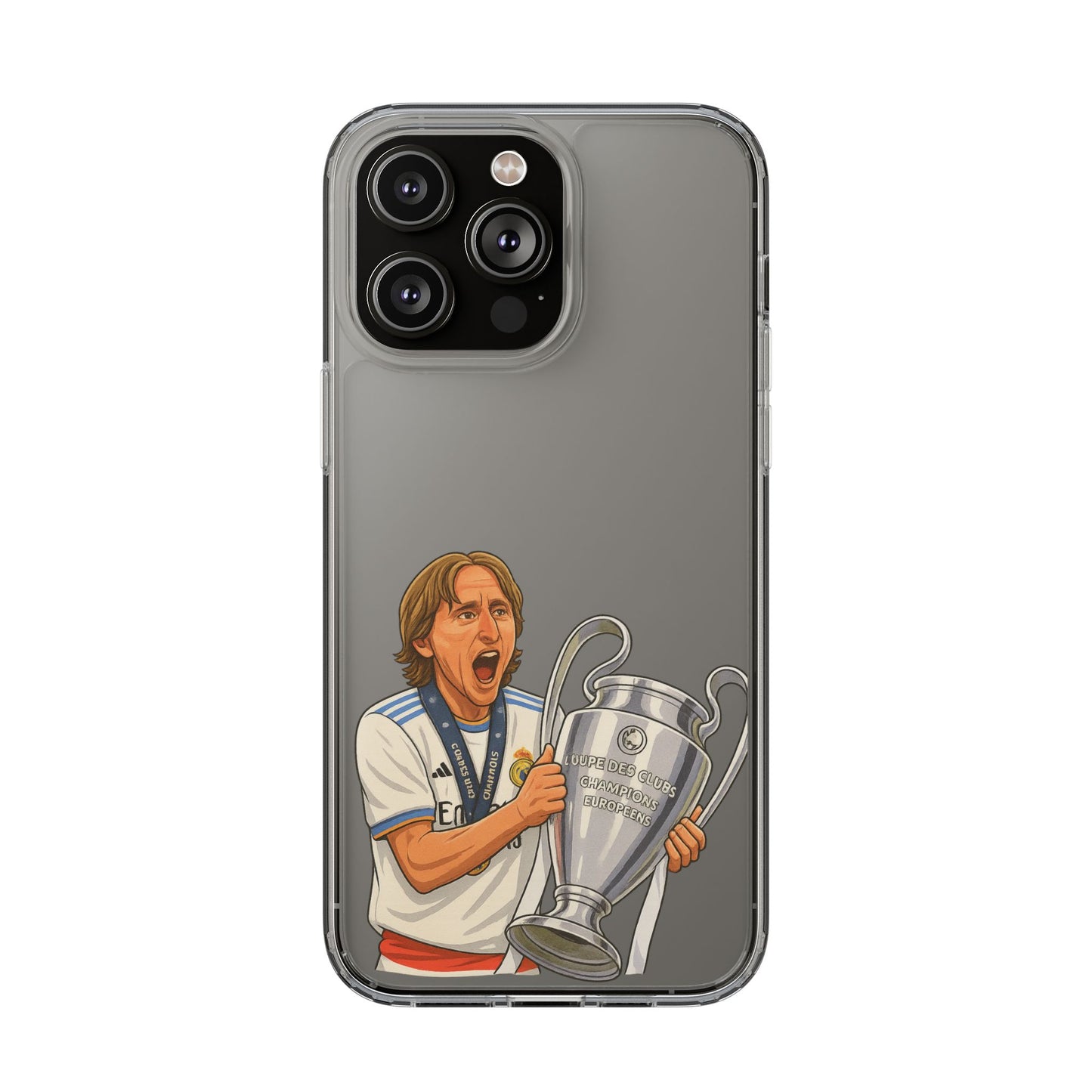 Modric Phone Case featuring Champions Celebrations, Clear Case, Soccer Fan Gear, Unique Gift for Sports Lovers, Customizable Design