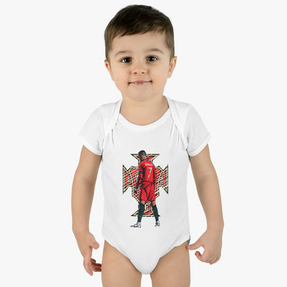 CR7 Free Kick Pose Portugal Logo Infant Baby Rib Bodysuit