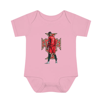 CR7 Free Kick Pose Portugal Logo Infant Baby Rib Bodysuit