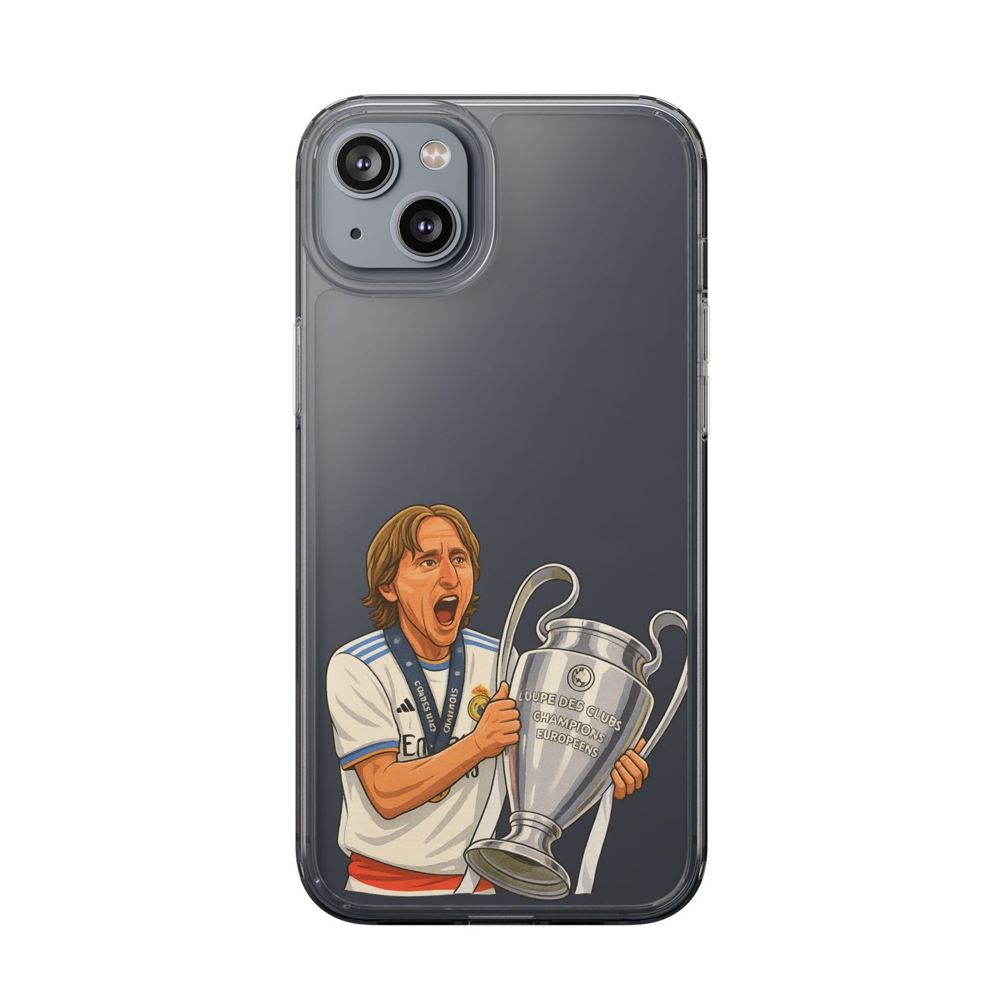 Modric Phone Case featuring Champions Celebrations, Clear Case, Soccer Fan Gear, Unique Gift for Sports Lovers, Customizable Design