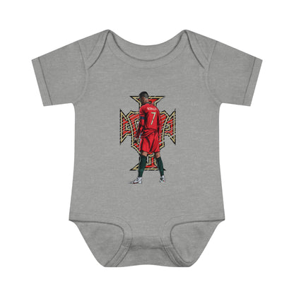 CR7 Free Kick Pose Portugal Logo Infant Baby Rib Bodysuit