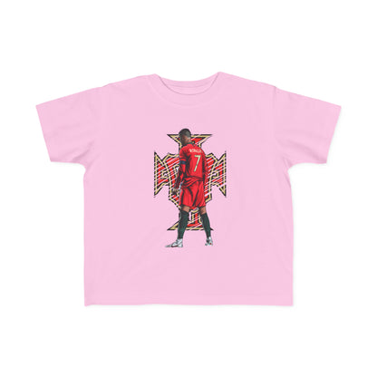 CR7 Free Kick Pose Portugal Logo Toddler's Fine Jersey Tee