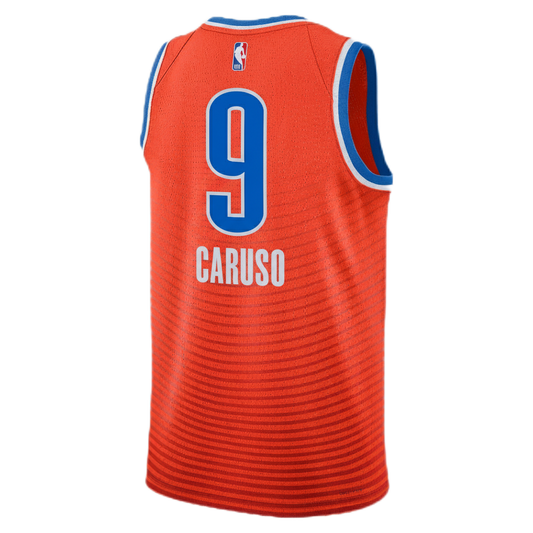 Alex Caruso Jersey, OKC Thunder Statement Edition, Orange Basketball Jersey, Caruso #9, Jordan Brand, OKC Fan Gear.