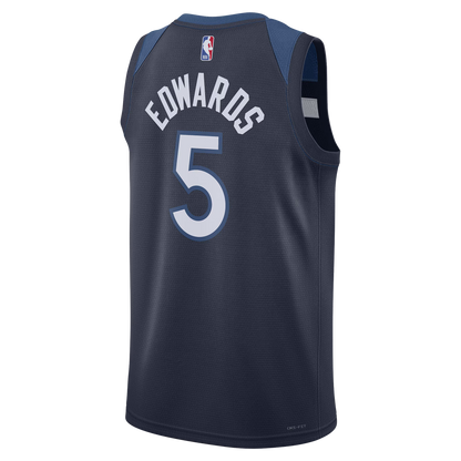 Minnesota Timberwolves Navy Icon Jersey Anthony Edwards #5