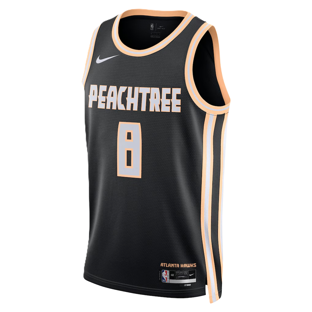Atlanta Hawks Black 2025-2026 City Edition Jersey Kristaps Porziņģis #8