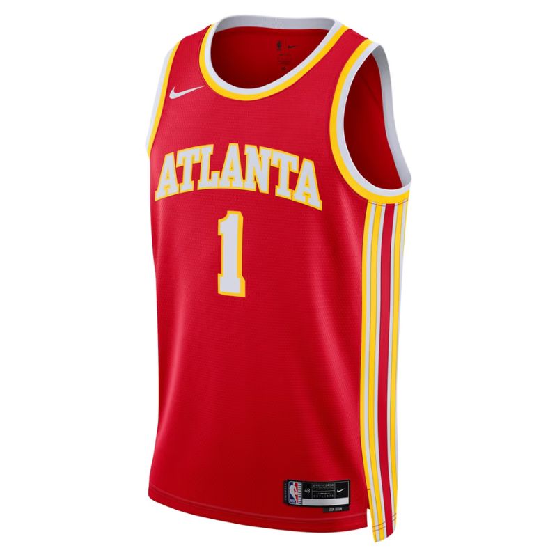 Atlanta Hawks Red 2026-2027 Icon Edition Jersey Jalen Johnson #1 front