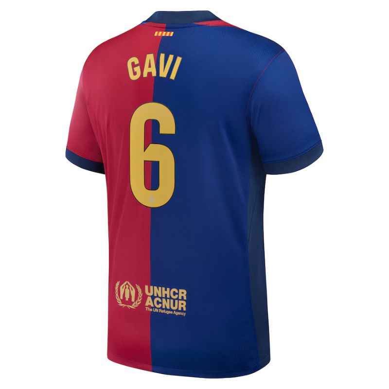 Barcelona 24/25 Home Jersey Gavi #6 back