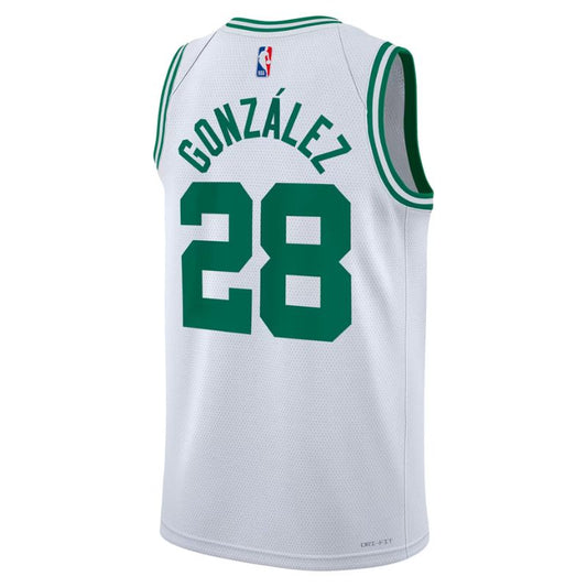 Boston Celtics White Association Jersey Hugo González #28 back