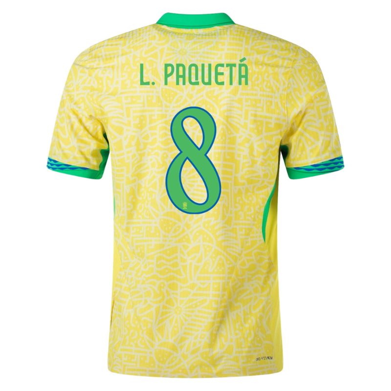 Brazil 2024 Home Jersey Paqueta #8