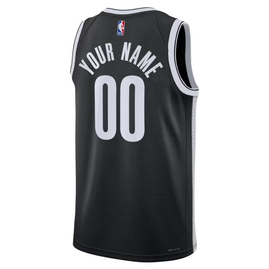 Brooklyn Nets Black Icon Edition Jersey Custom back