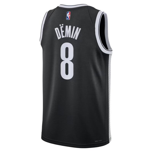 Brooklyn Nets Black Icon Edition Jersey Egor Dëmin #8 back