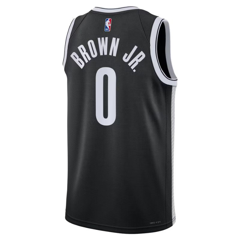 Brooklyn Nets Black Icon Edition Jersey Mikel Brown Jr #0 back