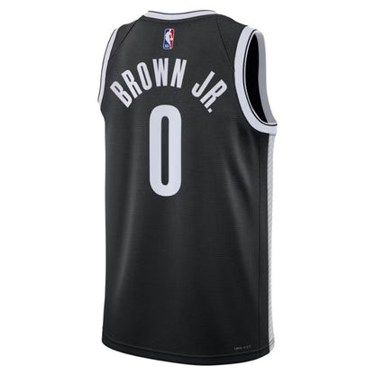 Brooklyn Nets Black Icon Edition Jersey Mikel Brown Jr #0 back