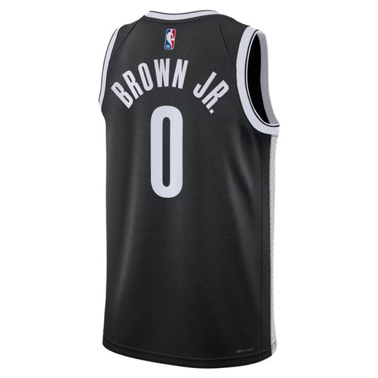 Brooklyn Nets Black Icon Edition Jersey Mikel Brown Jr #0 back