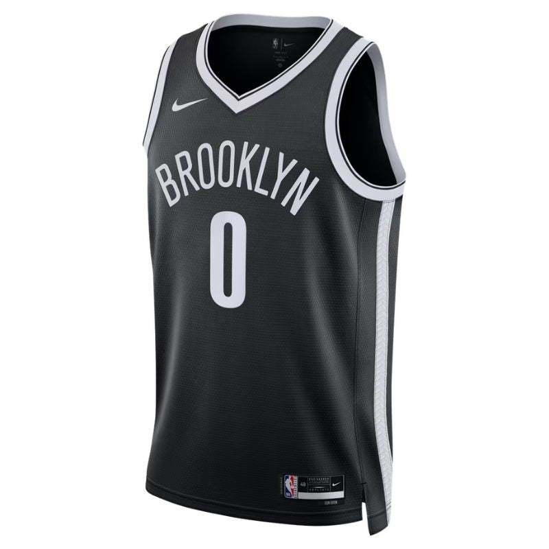 Brooklyn Nets Black Icon Edition Jersey Mikel Brown Jr #0 front