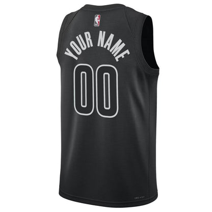 Brooklyn Nets Black Statement Edition Jersey Custom back