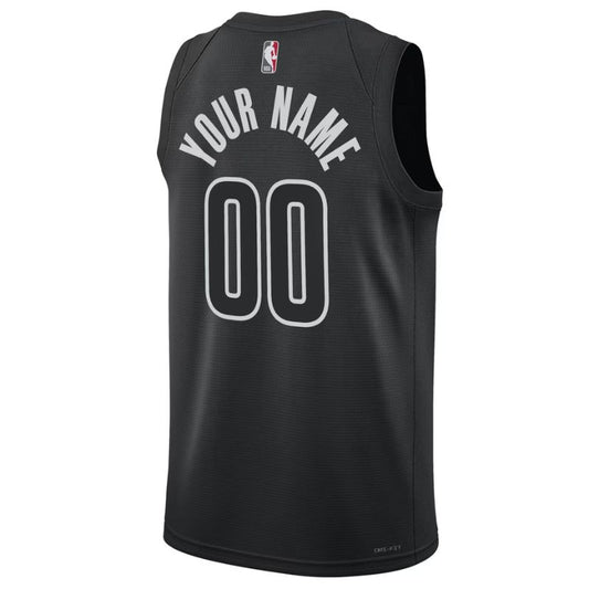 Brooklyn Nets Black Statement Edition Jersey Custom back