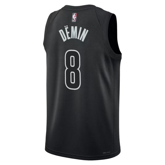 Brooklyn Nets Black Statement Edition Jersey Egor Dëmin #8 back
